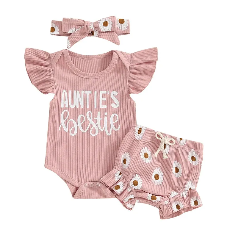 0-18M Summer Baby Girl Flying Sleeve Clothing Set