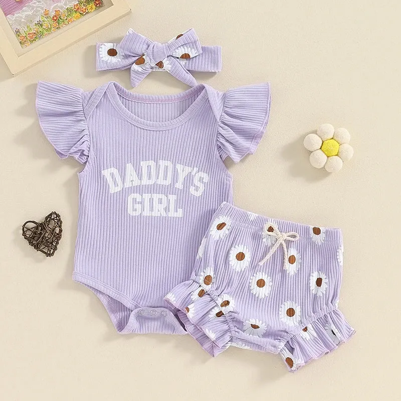 0-18M Summer Baby Girl Flying Sleeve Clothing Set