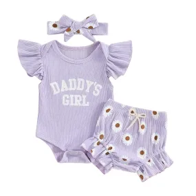 0-18M Summer Baby Girl Flying Sleeve Clothing Set