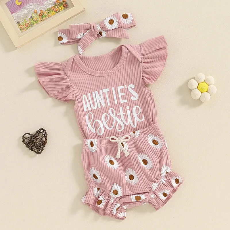0-18M Summer Baby Girl Flying Sleeve Clothing Set