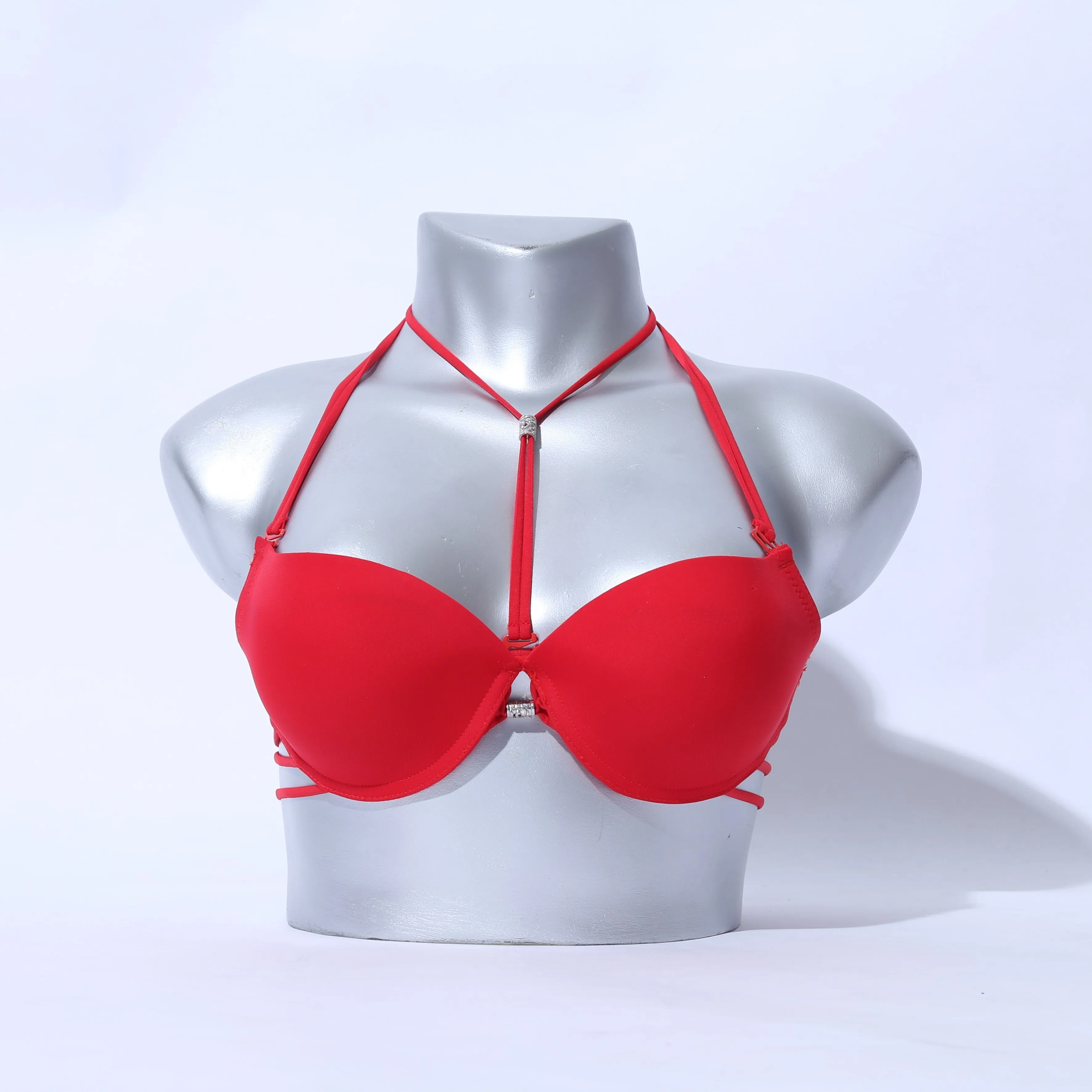 Cotton Cross Caged Strings Padded Bra ( 1110 )
