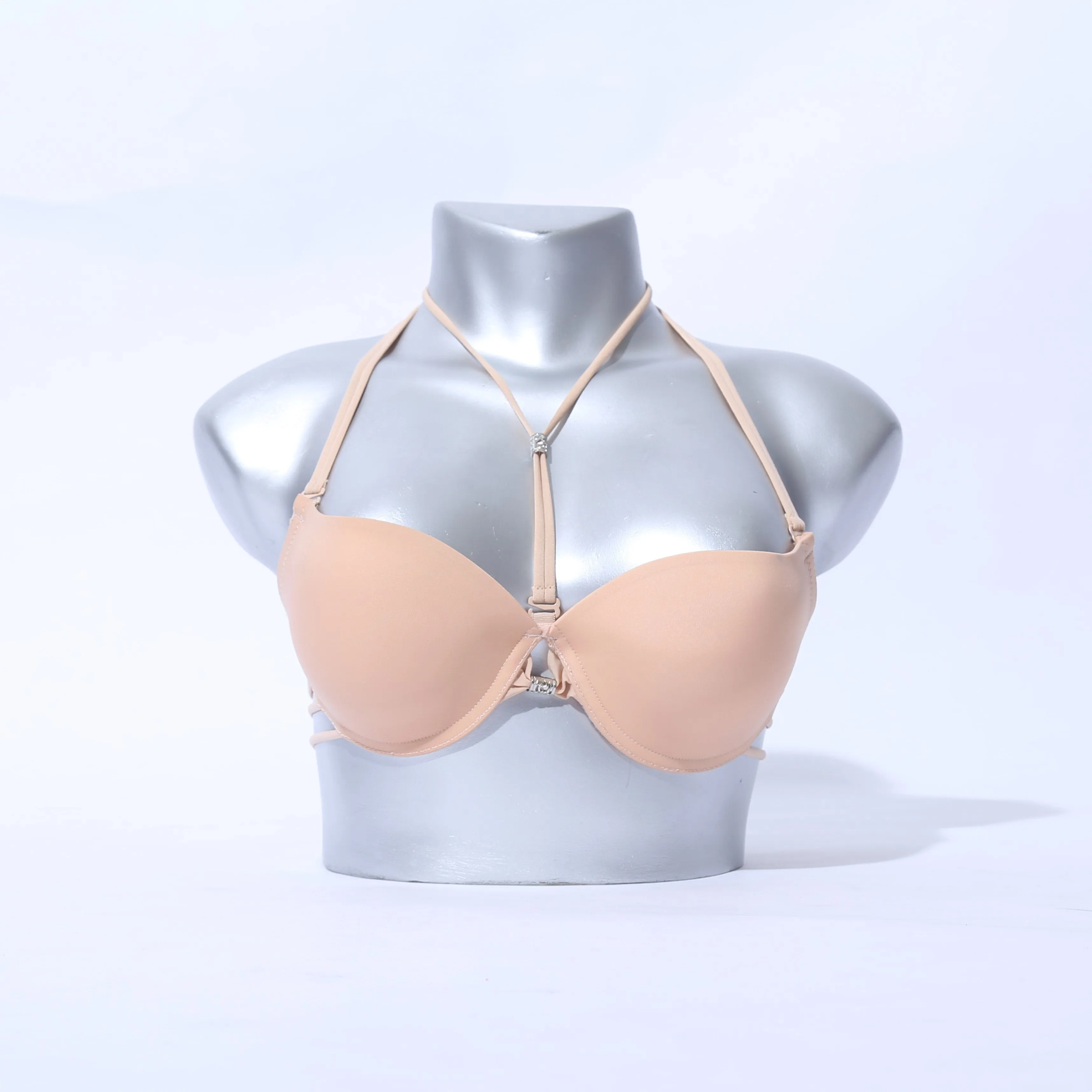 Cotton Cross Caged Strings Padded Bra ( 1110 )