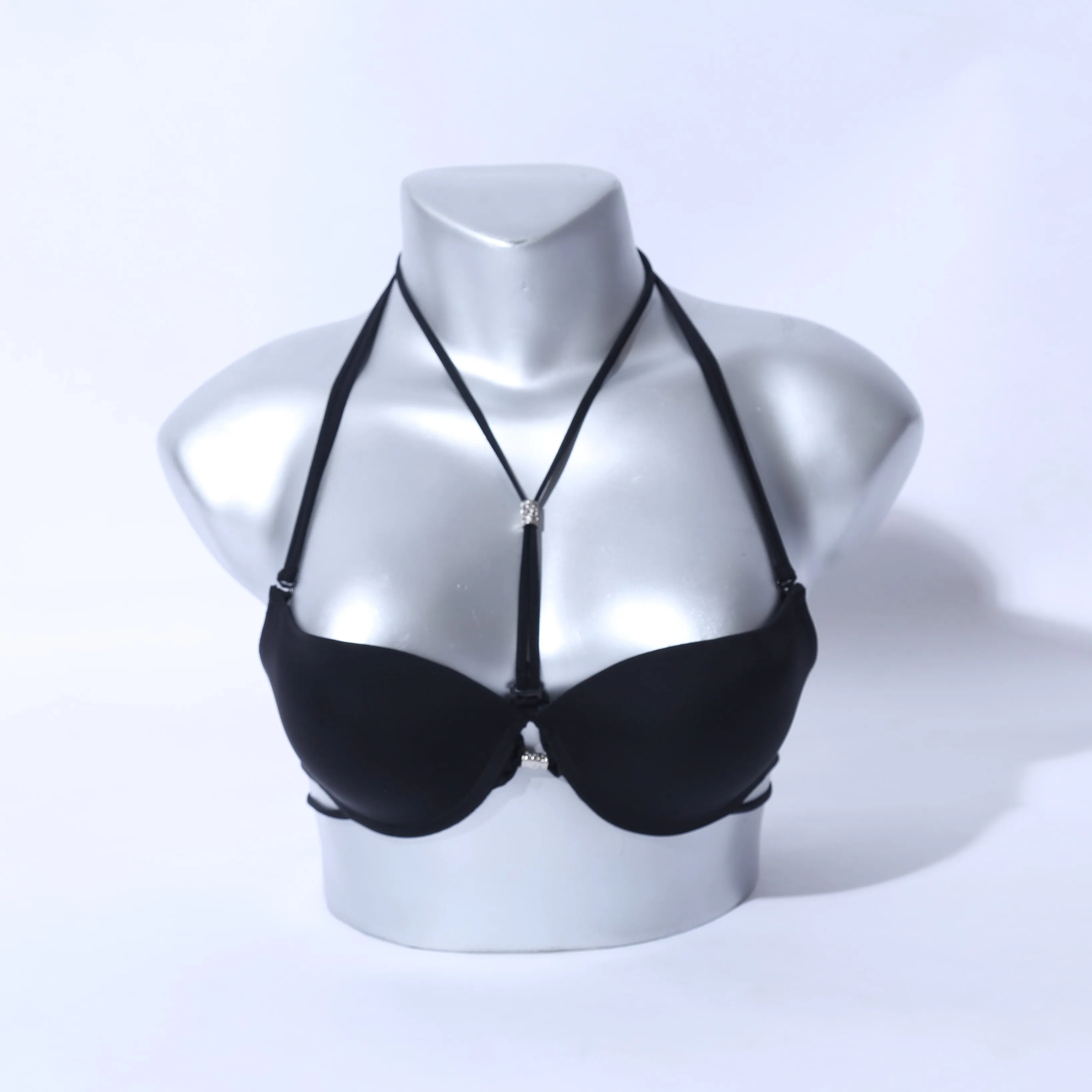 Cotton Cross Caged Strings Padded Bra ( 1110 )