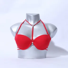 Cotton Cross Caged Strings Padded Bra ( 1110 )