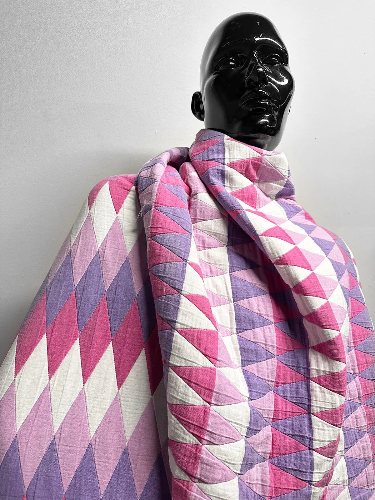 Deveaux France Double Faced Quilted Harlequin Fabric