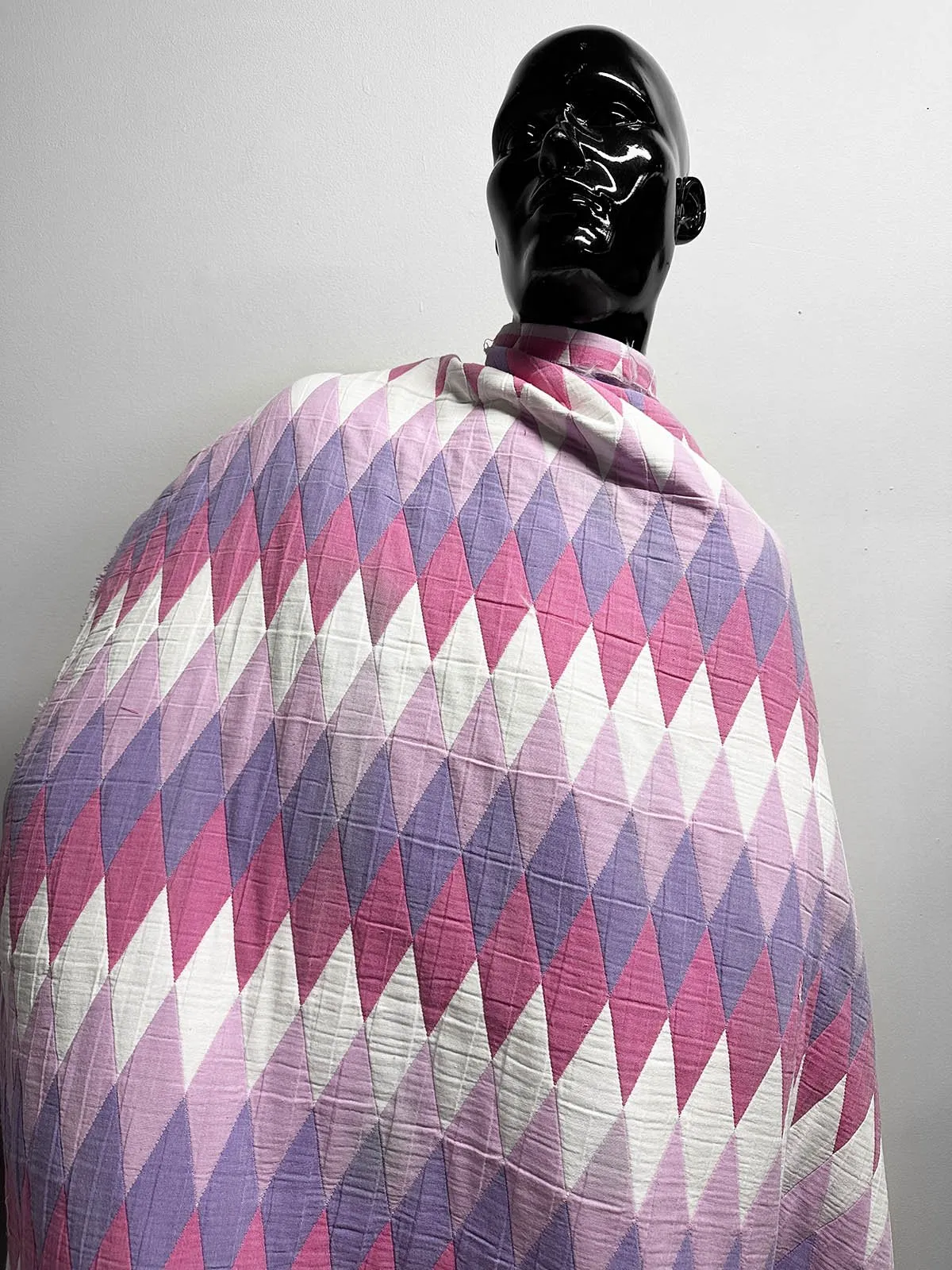 Deveaux France Double Faced Quilted Harlequin Fabric