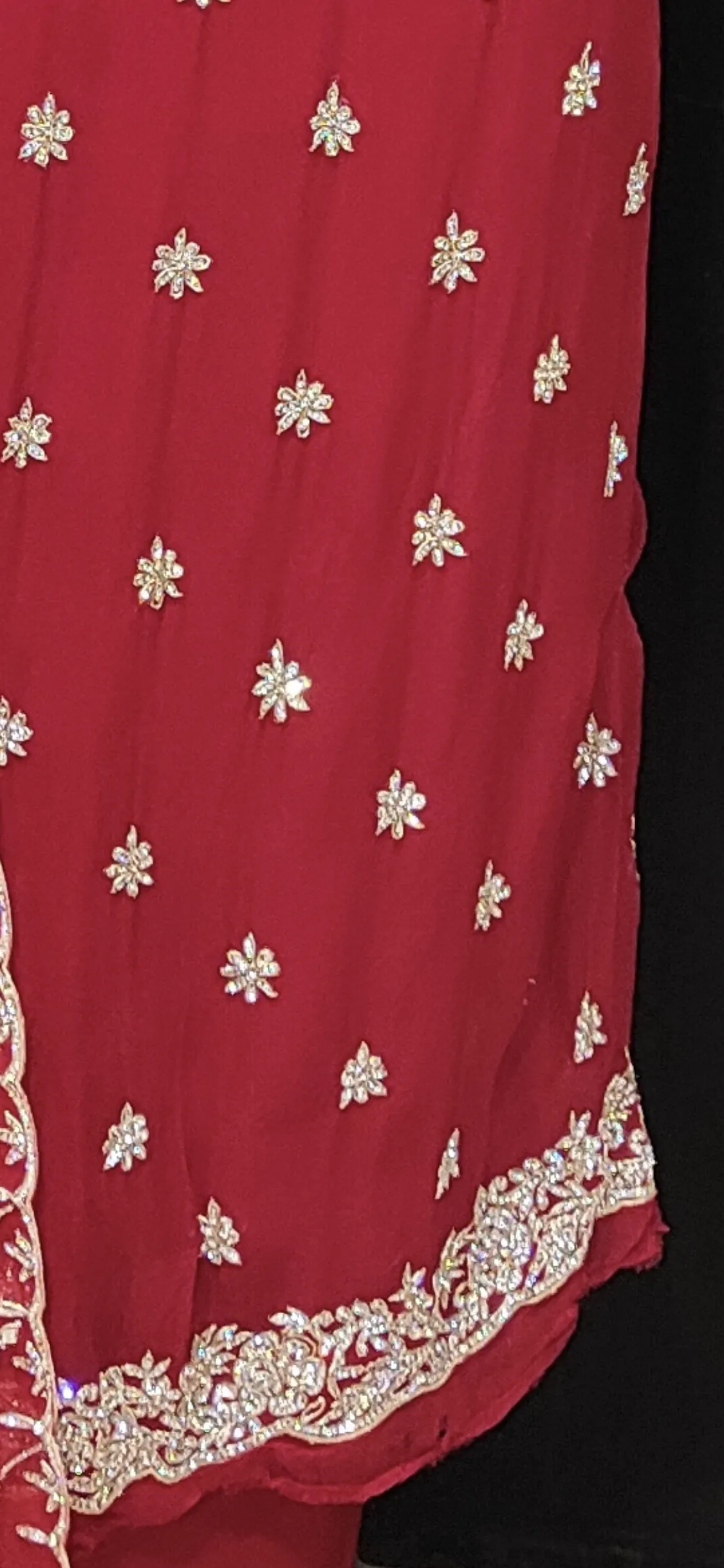 Georgette Unstitched Suit with Hand Work and Dupatta