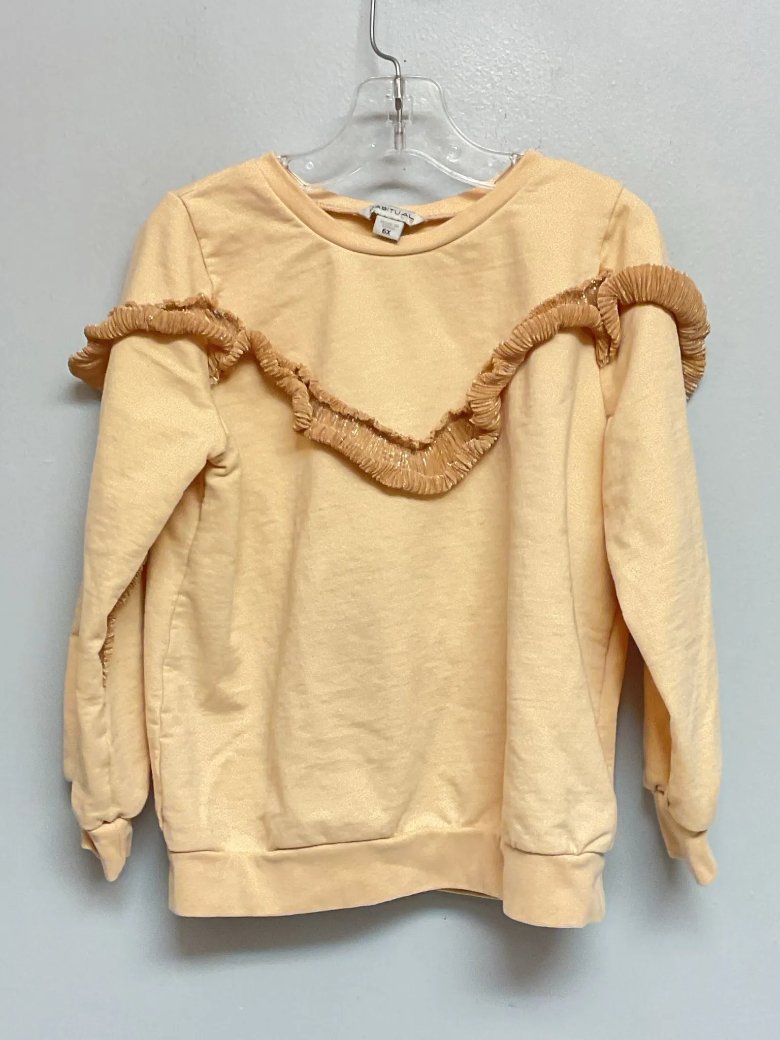 Habitual Size 6 Wheat Ruffles Cotton Girls Sweaters & Vests