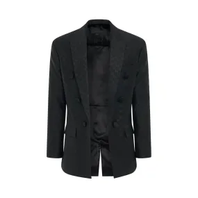 Monogram Jacquard 6 Buttons Jacket in Black