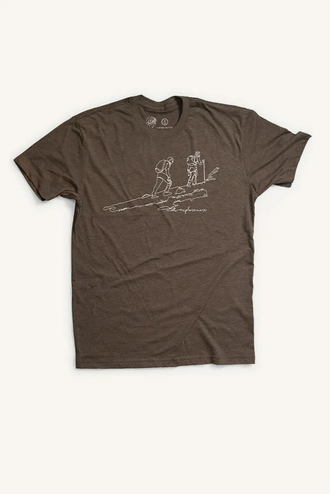 One Line Hikers Explore More T-shirt (Mens)