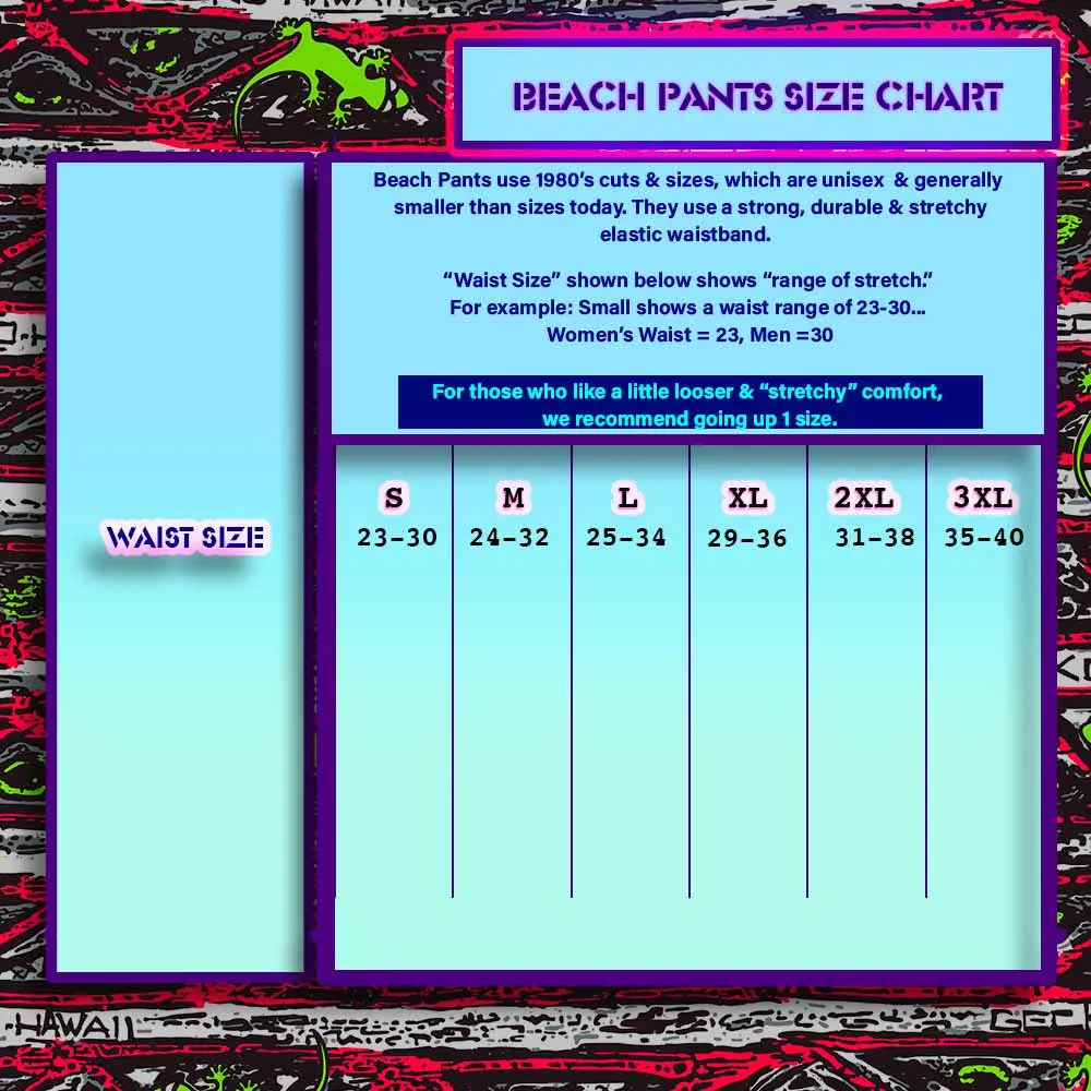 Purple Stripe Gecko Beach Pants