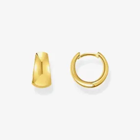 Thomas Sabo Gold Plated 12mm Trapezoidal Hoop Earrings