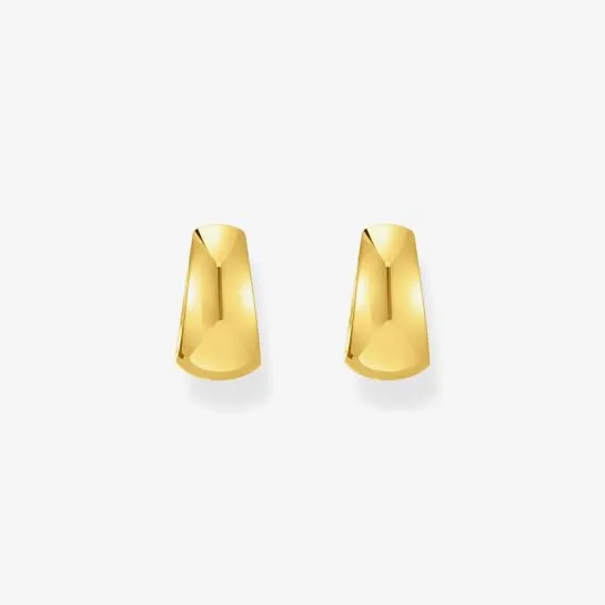 Thomas Sabo Gold Plated 12mm Trapezoidal Hoop Earrings
