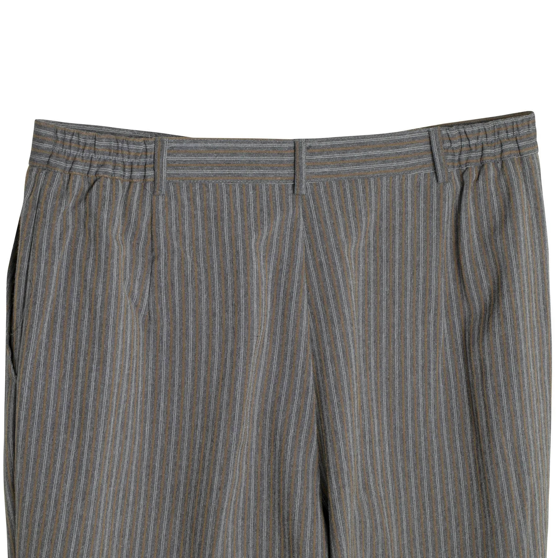 Warp-Faced Twill Stripe, Controlled Drape, Relaxed Silhouette