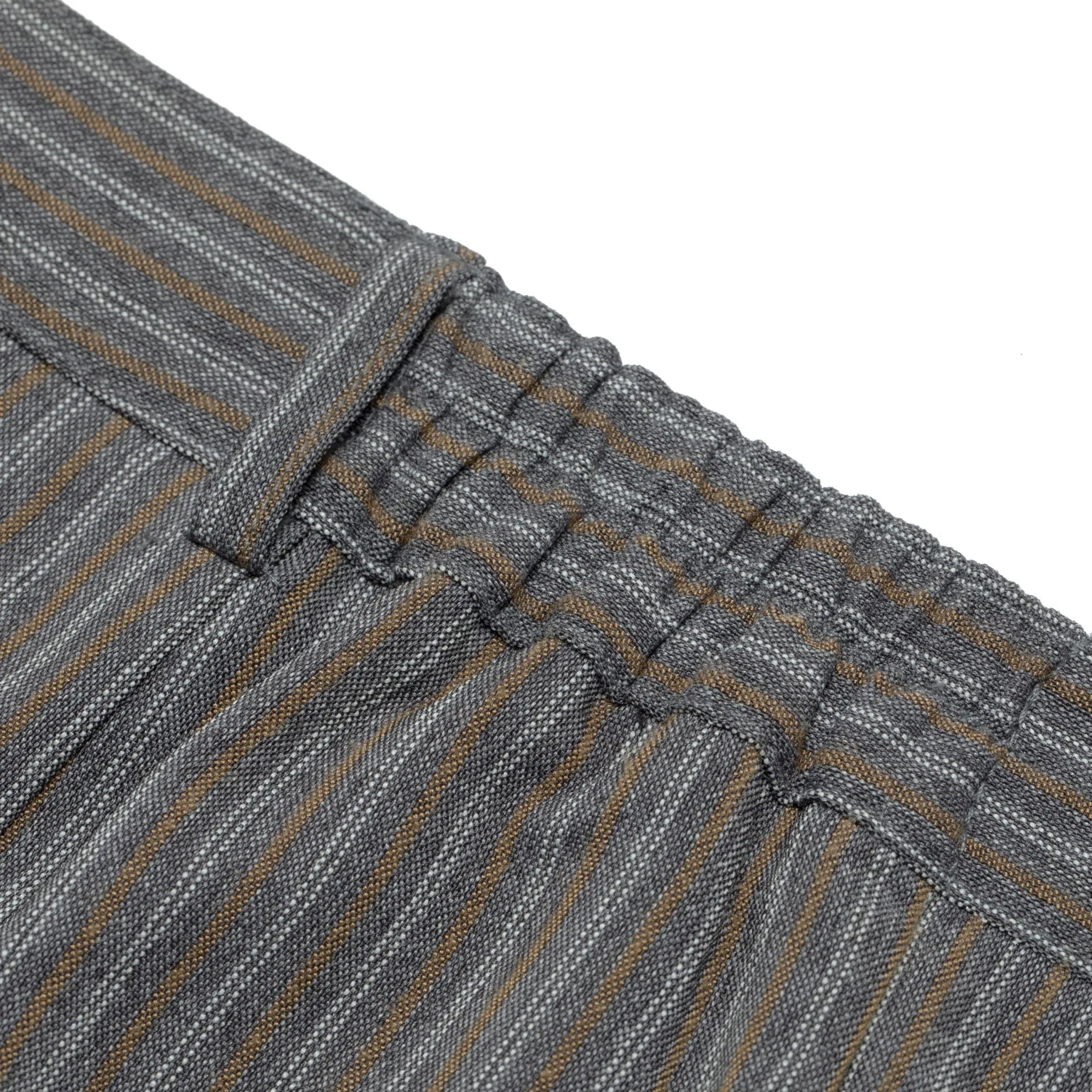 Warp-Faced Twill Stripe, Controlled Drape, Relaxed Silhouette
