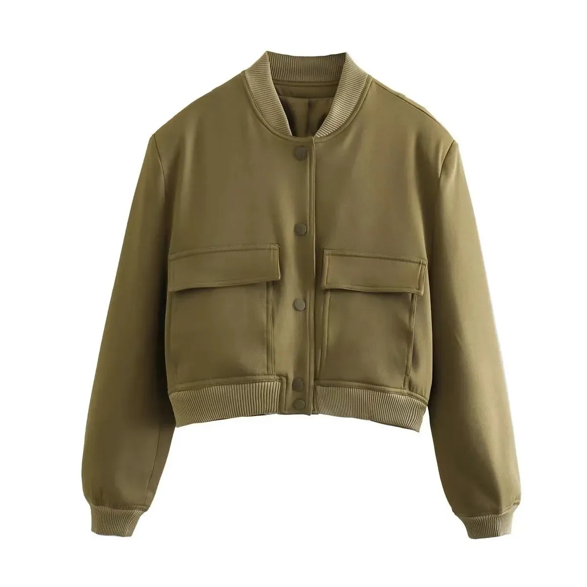 Women Solid Bomber Jackets