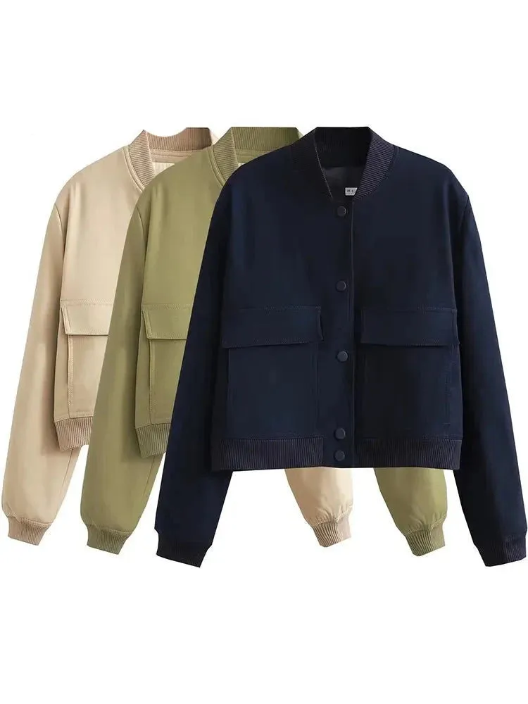 Women Solid Bomber Jackets