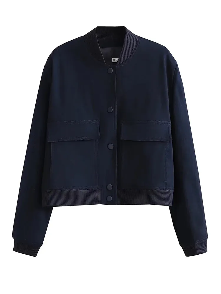 Women Solid Bomber Jackets