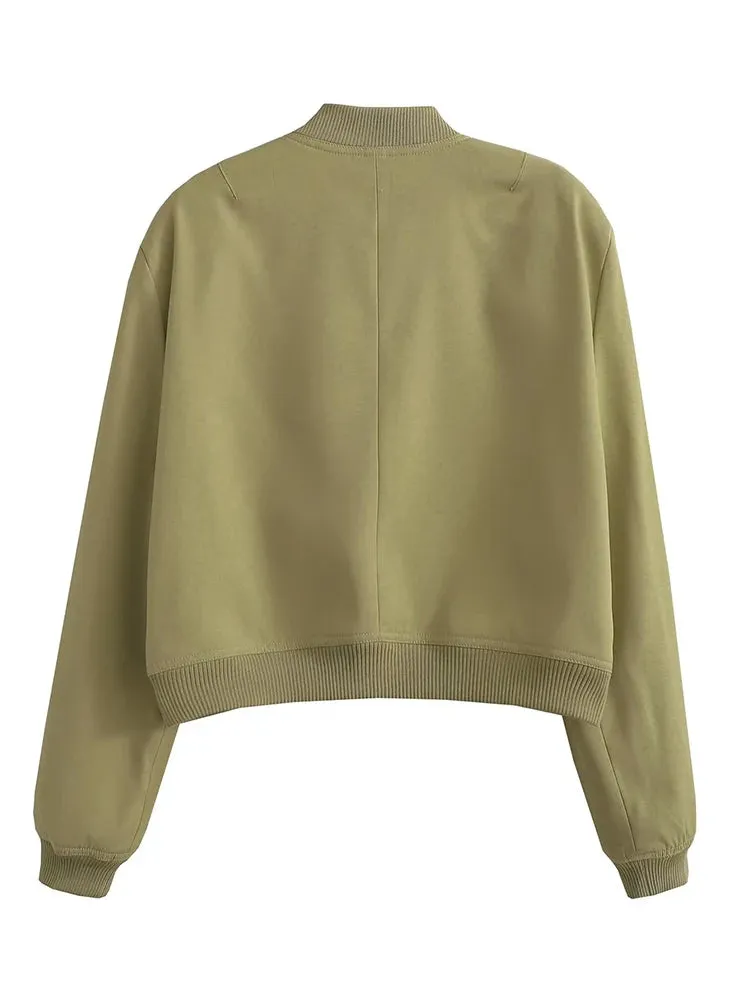 Women Solid Bomber Jackets
